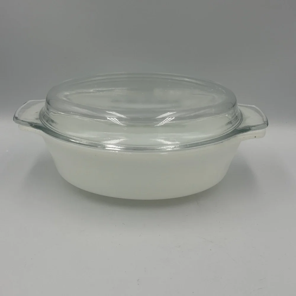 Vintage Anchor Hocking Fire King Casserole Dish W/Lid Meadow Green #433 1 1/2 Qt